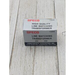 Speco T-2510 25 Volt 10 Watt Audio Line Matching Transformer 4/8 Ohm Secondary